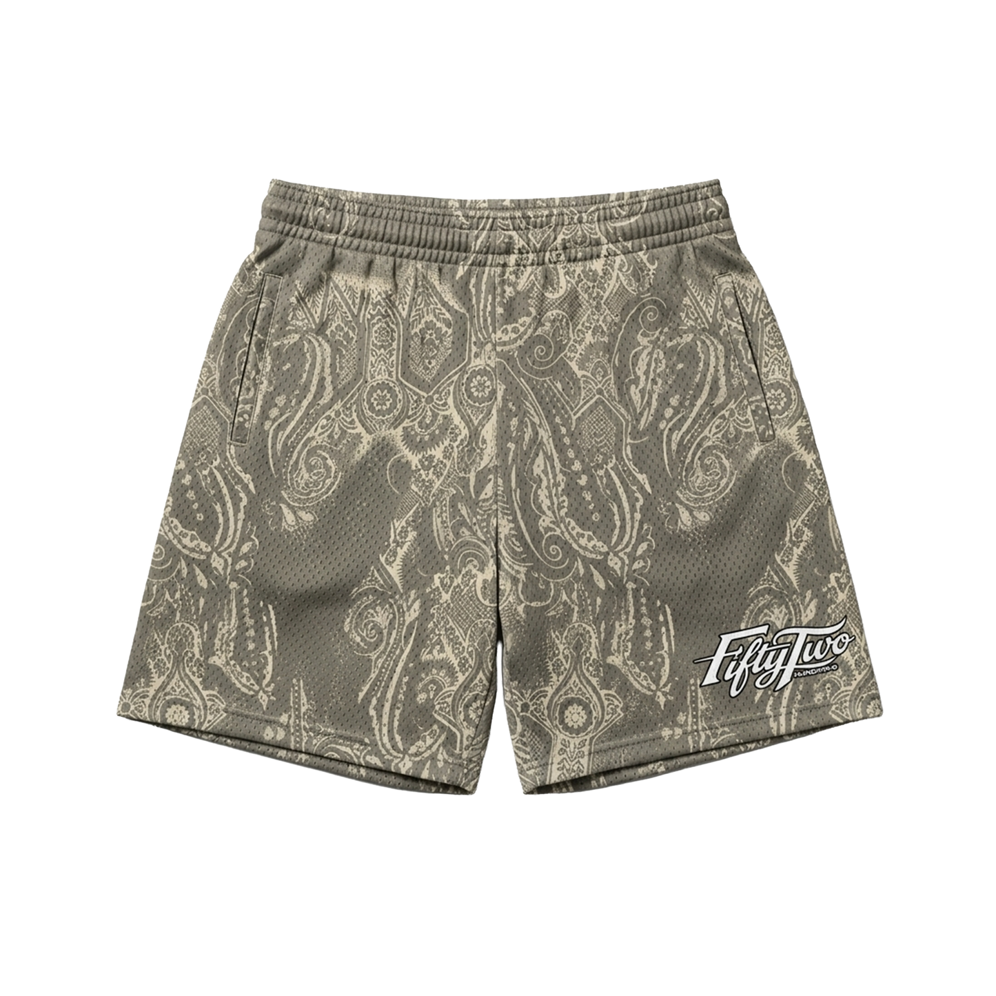 Paisley Mesh Shorts [Taupe]