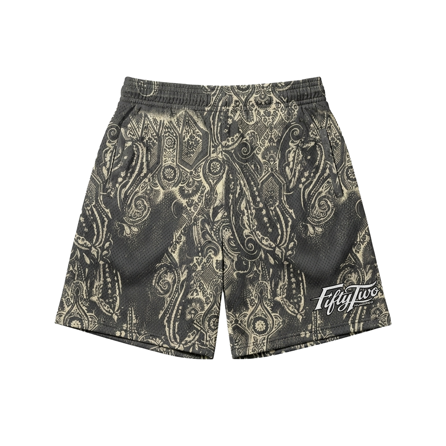 Paisley Mesh Shorts [Gray]