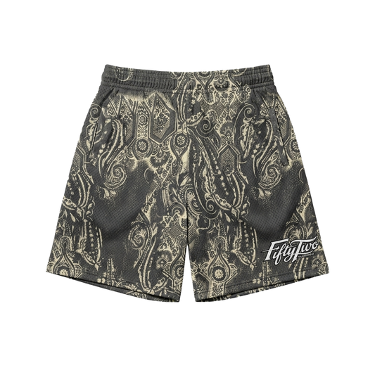 Paisley Mesh Shorts [Gray]