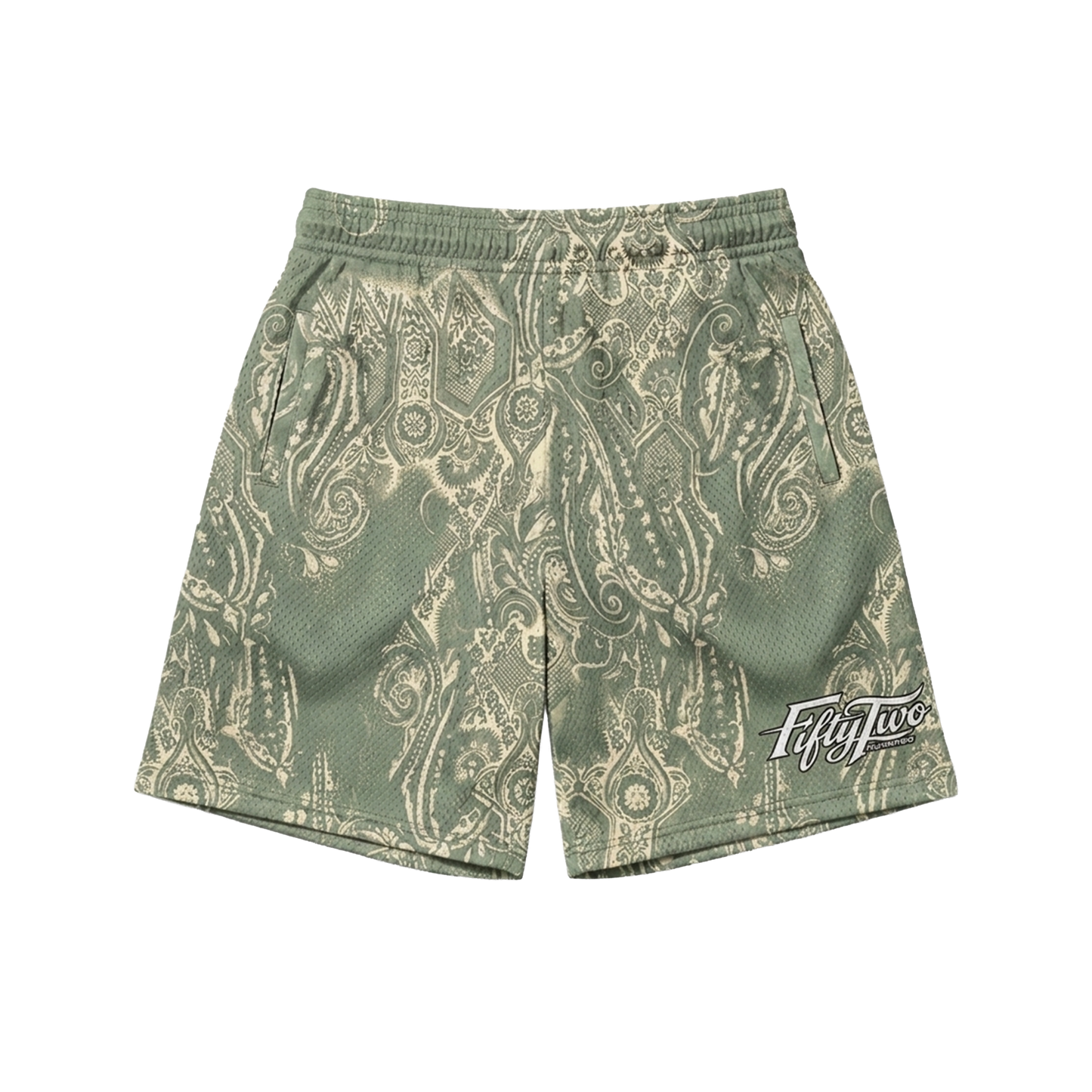 Paisley Mesh Shorts [Sage]