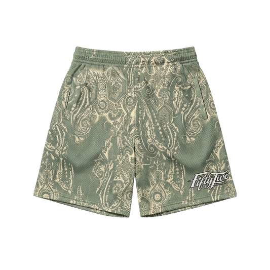 Paisley Mesh Shorts [Sage]